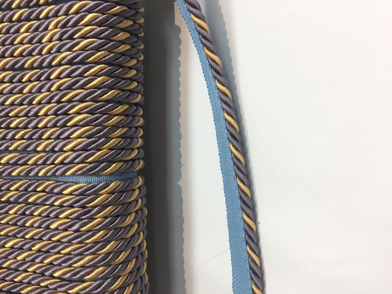1 Yard Lavendery Blue Yellow Gimp Rope Trim for Upholstery and Decor